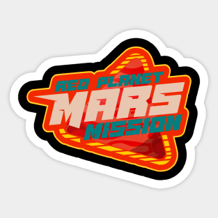 Planet Mars mission badge red Sticker